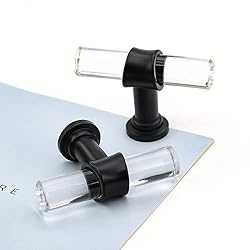 Peaha 25 Pack Glass Cabinet Knobs Black Cabinet