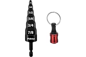 Piokrtye 6-in-1 HVAC Repair Tool with Bit Holder, Swage Tube Expander, Boring Drill Bits, Air Conditioner Copper Pipe Flaring Tool with 1/4", 3/8", 1/2", 5/8", 3/4" and 7/8" Bits