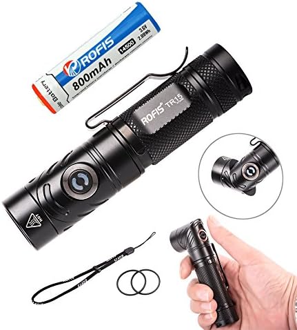 Rofis TR15 700 Lumens CREE XP-L HI V3 LED Adjustable-head EDC Flashlight Multi-Functional Usage Angle Light for Outdoor and Indoor Lighting With 14500 Rechargeabe Battery
