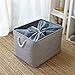 TheWarmHome Fabric Storage Basket Cloth Storage Bin Decorative Basket with Cotton Rope Handles Dog Toy Storage Shelf Basket Closet Basket for Home Office Books(Extra Jumbo, Grey)