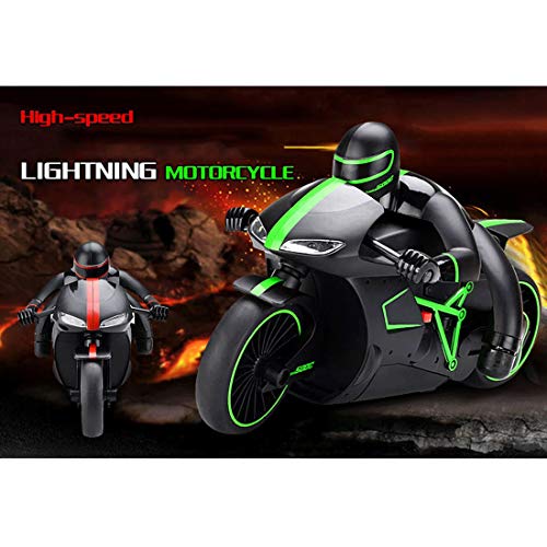 FenglinTech RC Motorcycle, 6V 4 Channels 2.4G High-Speed Remote Control Racing Drift Motorcycle with Light for Kids and Adult - (Red)