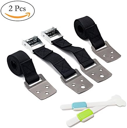 Furniture Anchor 2pcs - Metal Anti Tip Furniture TV Straps + 2pcs Baby Safety Locks by MoArmor