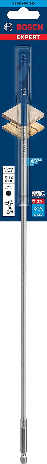 Bosch EXPERT Self Cut Speed Spade Drill Bit Ø12 mm 400 mm Hex Shank