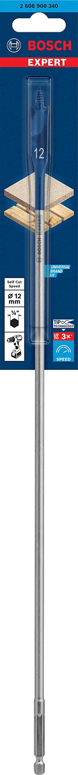 Bosch EXPERT Self Cut Speed Spade Drill Bit Ø12 mm 400 mm Hex Shank