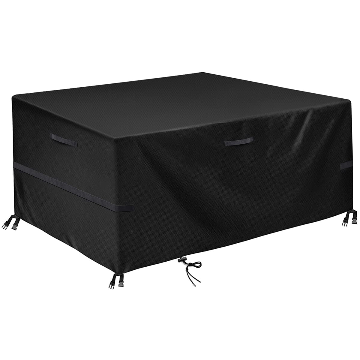 Letfit 213x132x74cm Garden Table Cover, Heavy Duty Oxford Polyester, Waterproof & Anti-UV, Black, Outdoor Furniture Cover