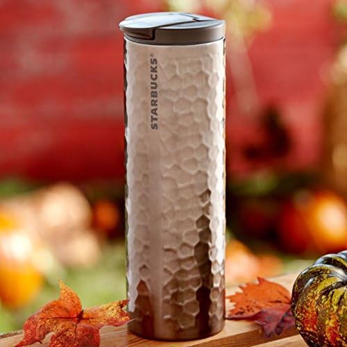 Amazon Com Starbucks Stainless Steel Hammered Travel Tumbler Thermos Mug Bronze 16 Oz Kitchen Dining