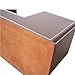 KINGFOM™ Double Holder Wood Leather Multi-Function Desk Stationery Organizer Dark Brown