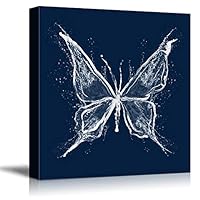 Canvas Wall Art Dynamic Water Splash Butterfly Canvas Prints Home Artwork Decoration for Living Room,Bedroom - 12x12 inches
