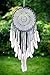 Caught Dreams Dream Catcher | All White Crochet with Swan Feathers and Beads 10.5 inches x 28 inches Long