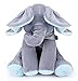 KESI Peek-a-Boo Elephant Toys Babys Animated Flappy Plush Toy Singing Stuffed Animals (Gray Blue)
