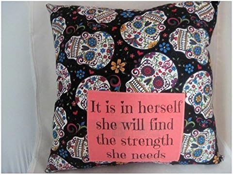 Children's room decor sugar skull skeleton pillow tween teenager gifts