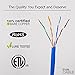 trueCABLE Cat5e Riser (CMR), 1000ft, Blue, 24AWG 4 Pair Solid Bare Copper, 350MHz, PoE++ (4PPoE), ETL Listed, Unshielded Twisted Pair (UTP), Bulk Ethernet Cable