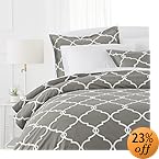 Pinzon 300-Thread-Count Cotton Percale Duvet Cover Set, King,Platinum
