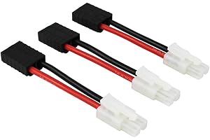 OliYin 3pcs Compatible with TRX Female to Plug for Tamiya Male Connector Adapter Cable 14awg 5cm 1.96in for NiCd NiMH Dynamite(Pack of 3)