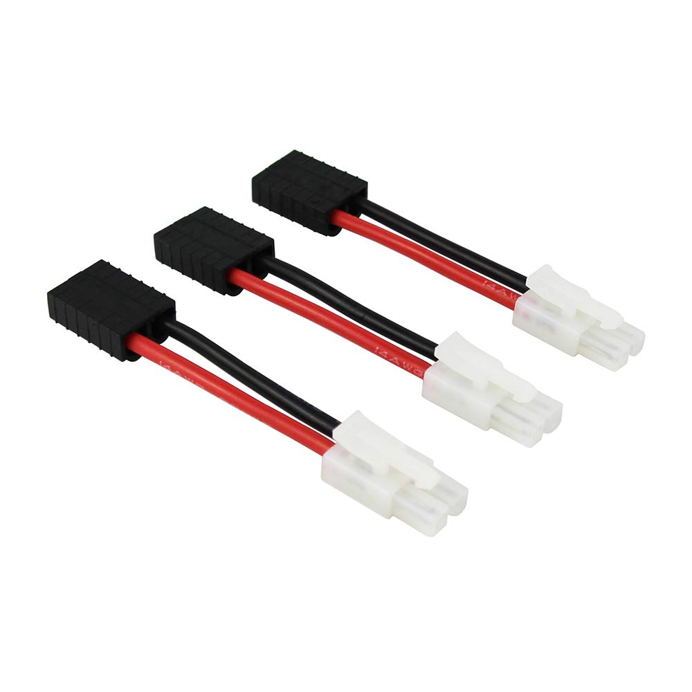 Photo 1 of OliYin 3pcs Compatible with TRX Female to Plug for Tamiya Male Connector Adapter Cable 14awg 5cm 1.96in for NiCd NiMH Dynamite(Pack of 3)