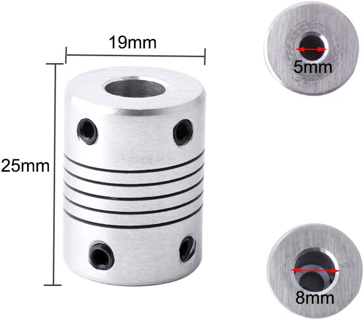 QitinDasen 5 Pieces 3D Printer Aluminum Alloy Flexible Shaft Coupling 5 mm to 8 mm - Image 3
