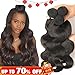 Bestsojoy Virgin Peruvian Body Wave Hair 3 Bundles 10A Unprocessed Peruvian Human Hair Weave Extensions Natural Black Color (12 14 16)