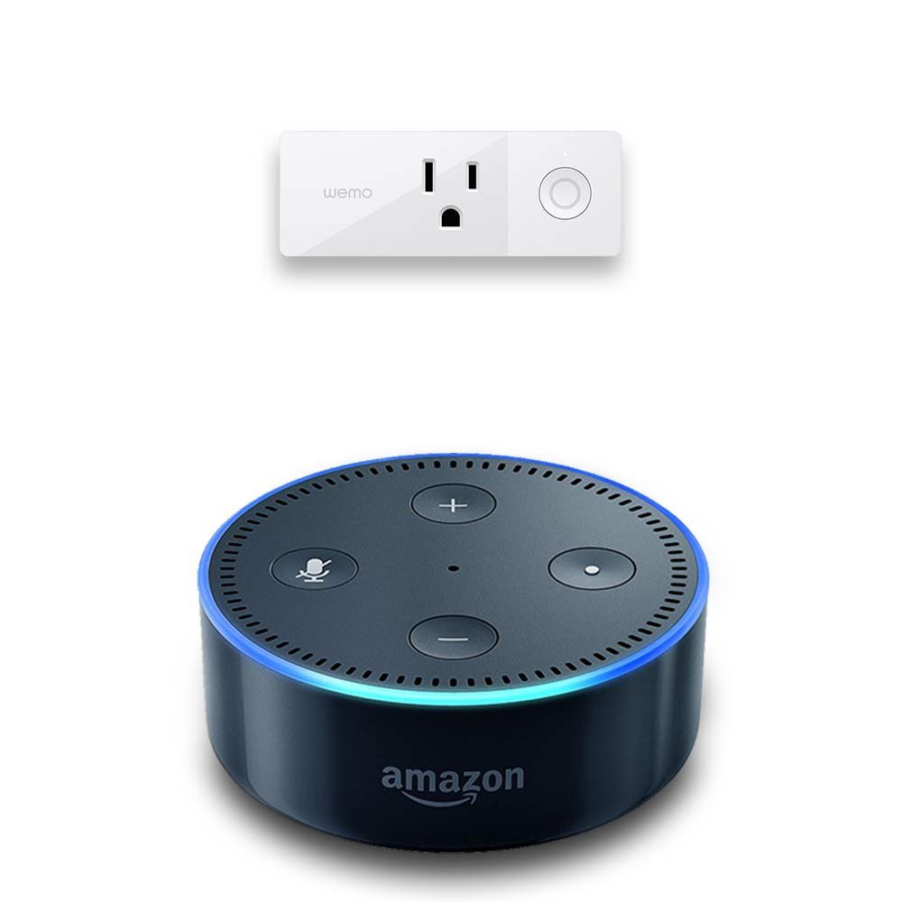 Echo Dot (2nd Generation) Black + WeMo Mini Smart Plug, Works with