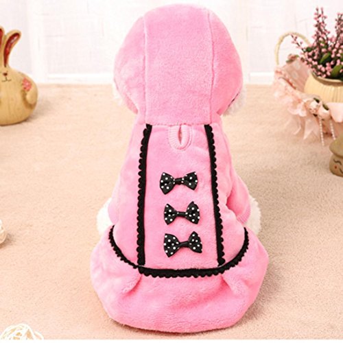 Iuhan Fashion Dog Coat Jacket Pet Supplies Clothes Winter Apparel Puppy Costume (S, Pink)