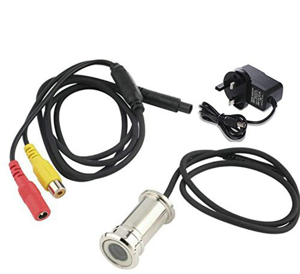 BW Mini 3.6mm Lens Surveillance Camera CCTV Hole Home Security Color Wired Door Eye Viewer with Free UK Power