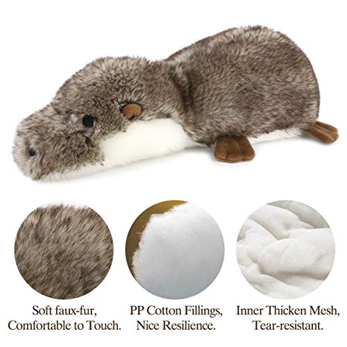 Pawaboo Squeak Plush Dog Toys, Super Soft FauxFur Stuffed Plush Otter