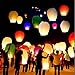 10 PCS Chinese Sky Lanterns Wishing Lantern for Birthdays, Holidays, Weddings, Party (white)
