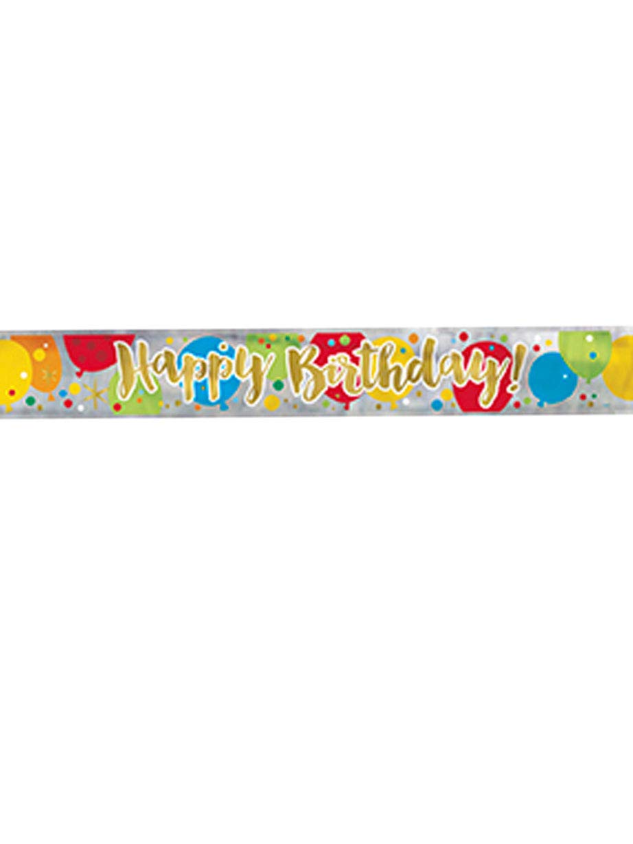 Glitzy Gold Foil Multicolor Long Fold Birthday Banner (3.6 Meters) 1 Piece - Premium Celebration Decor for Unforgettable Parties
