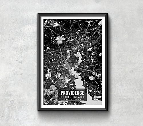 Providence Rhode Island Map with Coordinates, Providence Wall Art, Providence Map, Map Art, Map Print, Providence Print, Providence Art, Providence Gift, Map, Art