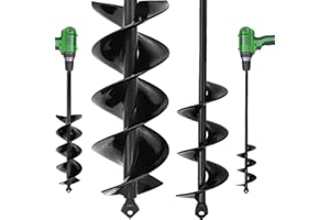 TCBWFY Auger Drill Bit for Planting,2 Set Solid Core Shaft Garden Auger Spiral Drill Bit,Planting Auger for Bulb Planting Bed