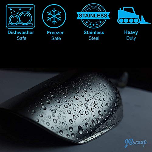 JBscoop Ice Scoop with Holes. Stainless Steel Ice Scoop with Drain