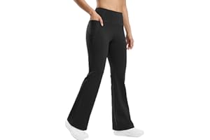 Seamaid Women's Fleece Lined Pants 30" Winter Thermal Flare Leggings Warm Insulated Bootcut Pants Pockets Water Resistant