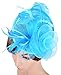 Womens Fascinators Hat with Headband Acid Blue