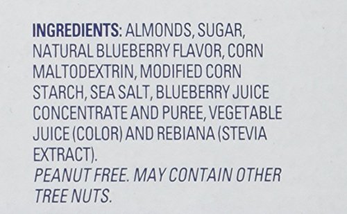BLUE DIAMOND ALMONDS, BLUEBERRY FLAVORED SNACK NUTS, SINGLE SERVE BAGS (1.5 OZ. TUBES, PACK OF 12)