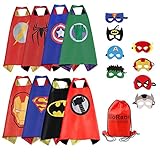 RioRand Cartoon Dress up Costumes Satin Capes with Felt Masks for Boys (8PCS Capes)