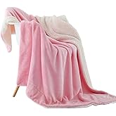 NANPIPER Fleece Blanket Reversible Sherpa Flannel Throw Blanket Super Soft Fuzzy Plush Microfiber for Bed/Couch (60"x80",Pink)