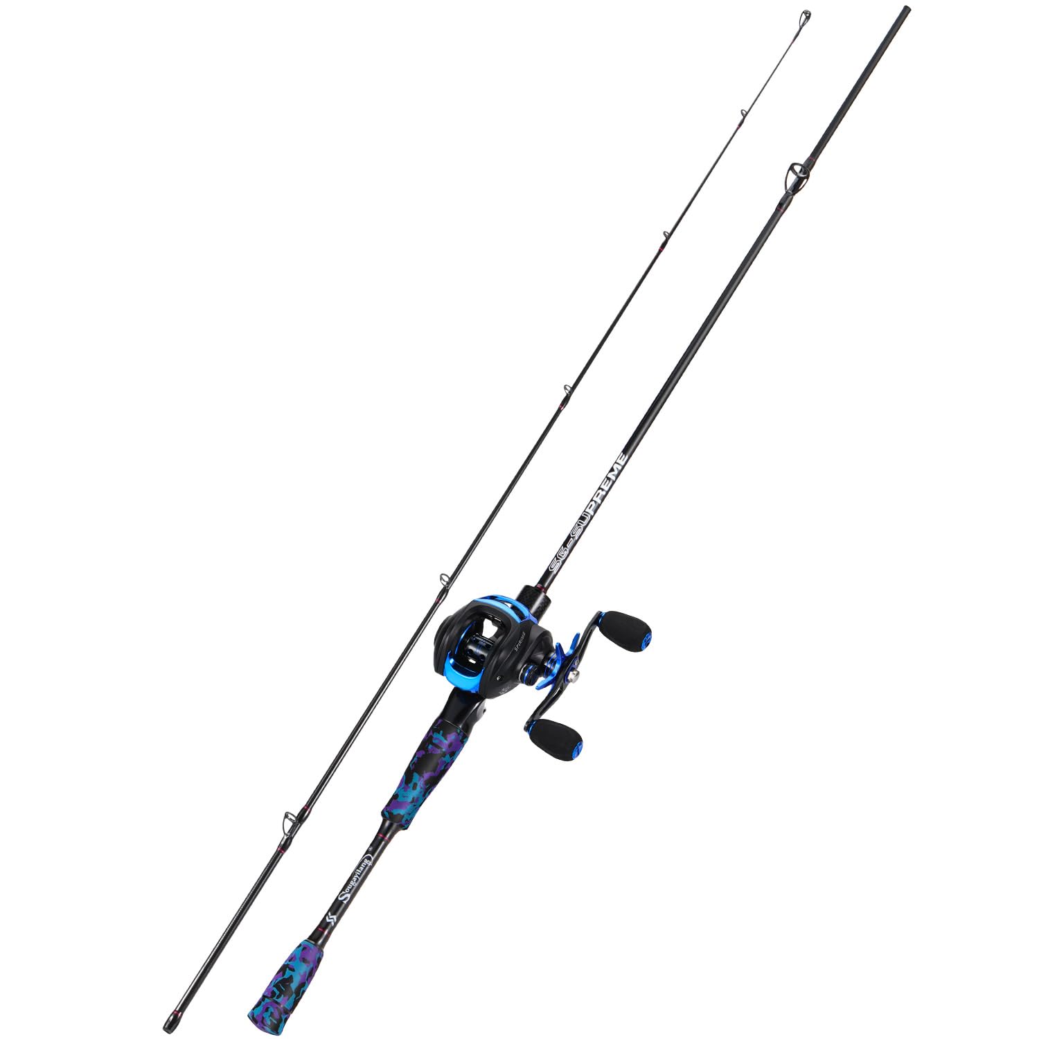 Sougayilang MX-2 Fishing Casting Rod and Bait Cast Reel Combo,1.8m/2.1m Baitcaster Combo- Predator Fishing Rod Set for Pike, Perch, Zander-2.1B-R