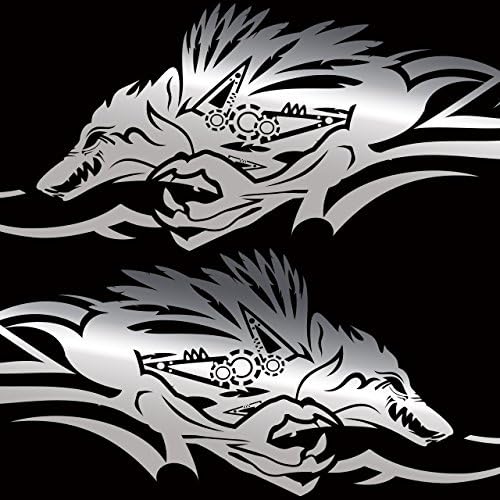 ウルフカーステッカー147 バイナルグラフィック車ワイルドスピード系デカール お気に入 シルバー 色変更可