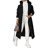 Grlasen Women Long Quilted Coat Winter Hooded Long Sleeve Button Down Puffer Padded Jacket