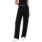SEAJOJO Womens Casual Wide Leg Pants with Pockets | Elastic Waist,Lightweight Breathable Summer Trousers,Modal Soft Comfy Outfits,Lounge &amp; Casual Outings