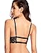 DOBREVA Women's Lace Padded Bralette Plunge Wireless Longline Bra for A to D Cups Black (Bra) Small