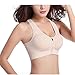 Women's Zip Front Sports Bra Wireless Post-Surgery Bra Active Yoga Sports Bras (X-Large, Flesh)
