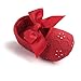 Baby Girls Princess Bowknot Soft Sole Cloth Crib Shoes Sneaker Red, 3-6 Months