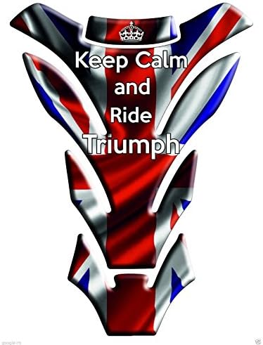 Motorbike Tank Pad Protector Motorcycle Scratch Pad compatible ,, Triumph U.K. mod. Detroit Keep Calm 12x19cm,, ,,