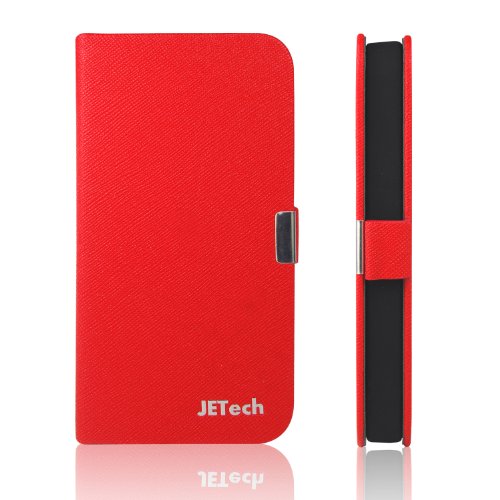 JETech Diamond Folio Leather Smart iPhone 4 Case for AT&T, T-Mobile, Sprint, Verizon Apple iPhone 4 4S (Red)