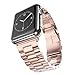 Fwheel Compatible With Apple Watch Band 42mm&44mm,Stainless Steel Replacement Watch Band With Double Button Folding Clasp Compatible With Apple Watch Series 1 2 3,4,Sport,Edition(Rose Gold 42mm)