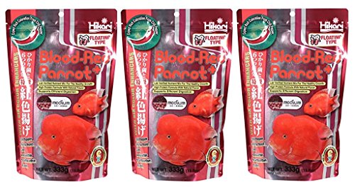 (3 Pack) Hikari 330342 Blood, Red Parrot+, Medium Pellets, 333g 11.7oz