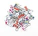 yueton Pack of 24 Lovely Printing Style Metal Binder Clips, Paper Clips Clamps File Organizer