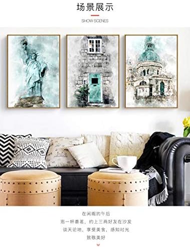 Picture Printing On Canvas Triptych,3Pcs Vintage Art Minimalist Castle Sculpture Print Modern Wall Art Poster Canvas Painting For Living Room Bedroom Bar, Restaurant Shop Home,40X60Cmx3Pcs No Frame