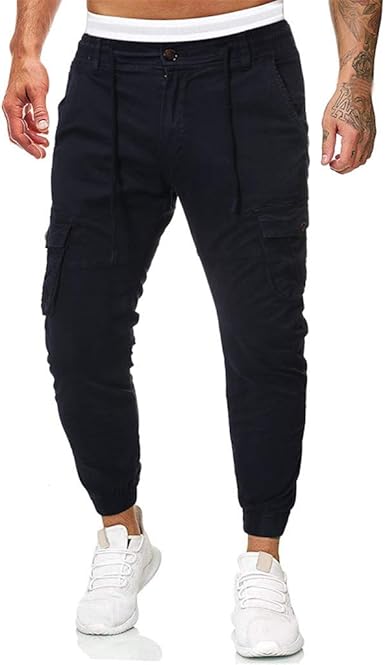 JiaMeng-ZI Pantalones Hombre Poliéster Running Pants Jogging ...