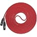 LyxPro Balanced XLR Cable 25 ft Premium Series Professional Microphone Cable, Powered Speakers and Other Pro Devices Cable, Red